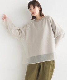 OMNES | オーガンジーレイヤードダンボールニットラグランプルオーバー長袖(Tシャツ/カットソー)