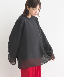 OMNES | オーガンジーレイヤードダンボールニットラグランプルオーバー長袖(Tシャツ/カットソー)