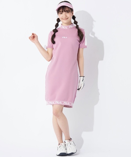 FILA GOLF(フィラゴルフ )の「【FILA GOLF/フィラゴルフ】レディースモックネックワンピース ゴルフ(ワンピース・レディース・ピンク/ライム/ブルー/ブラック・LARGE/MEDIUM/SMALL)」の18枚目の写真