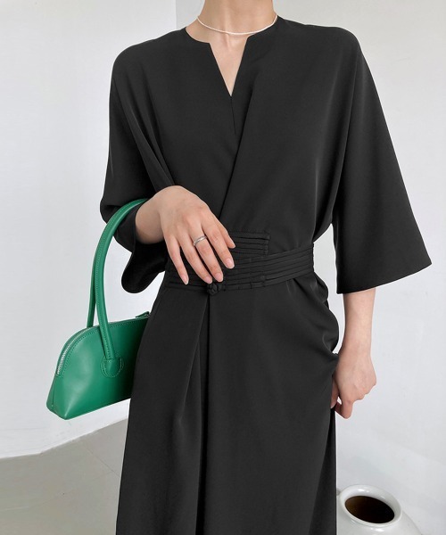 Miniministore（ミニミニストア）の「ロングワンピース 夏 レディース 5分袖（ワンピース・レディース・ブルーグレー/アイボリー/ブラック・FREE）」の10枚目の写真
