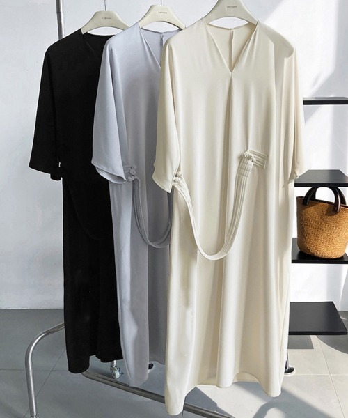 Miniministore（ミニミニストア）の「ロングワンピース 夏 レディース 5分袖（ワンピース・レディース・ブルーグレー/アイボリー/ブラック・FREE）」の16枚目の写真