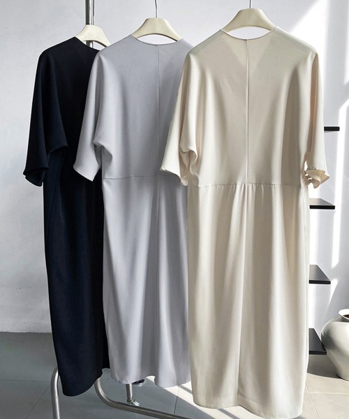 Miniministore（ミニミニストア）の「ロングワンピース 夏 レディース 5分袖（ワンピース・レディース・ブルーグレー/アイボリー/ブラック・FREE）」の18枚目の写真