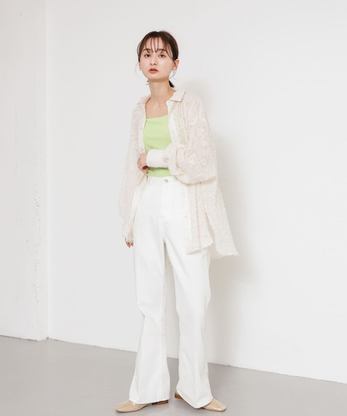 SENSE OF PLACE by URBAN RESEARCH（センスオブプレイスバイアーバンリサーチ）の「フリンジジャガードルーズシャツ（シャツ/ブラウス・レディース・ピンク/アイボリー/ブラック・ONE）」の10枚目の写真