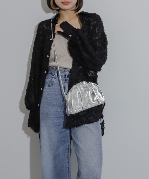 SENSE OF PLACE by URBAN RESEARCH（センスオブプレイスバイアーバンリサーチ）の「フリンジジャガードルーズシャツ（シャツ/ブラウス・レディース・ピンク/アイボリー/ブラック・ONE）」の12枚目の写真