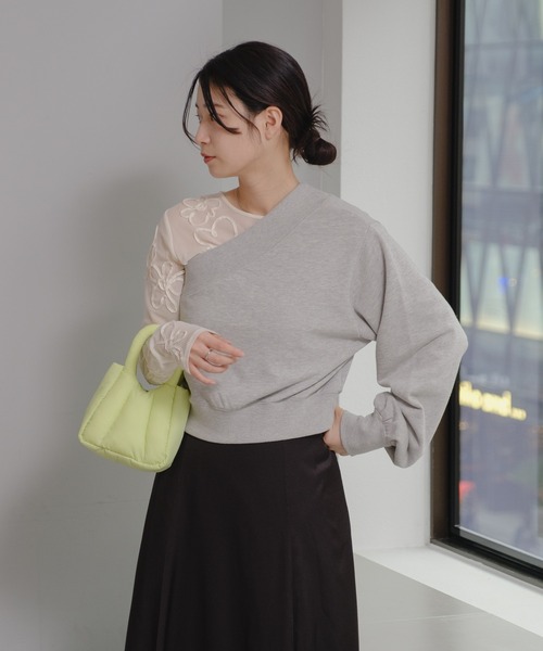 Kastane(カスタネ)の「【2024SSカタログ掲載】ワンショルダースウェット(スウェット・レディース・ピンク/グレー/アイボリー・FREE)」の8枚目の写真