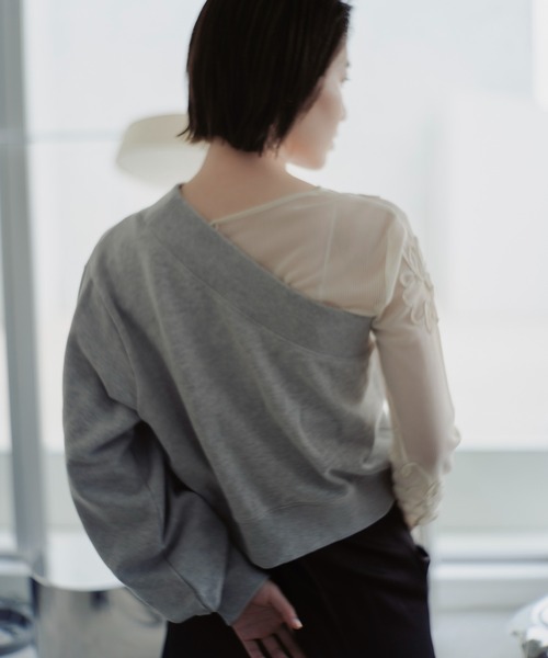 Kastane(カスタネ)の「【2024SSカタログ掲載】ワンショルダースウェット(スウェット・レディース・ピンク/グレー/アイボリー・FREE)」の6枚目の写真
