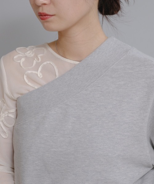 Kastane(カスタネ)の「【2024SSカタログ掲載】ワンショルダースウェット(スウェット・レディース・ピンク/グレー/アイボリー・FREE)」の13枚目の写真