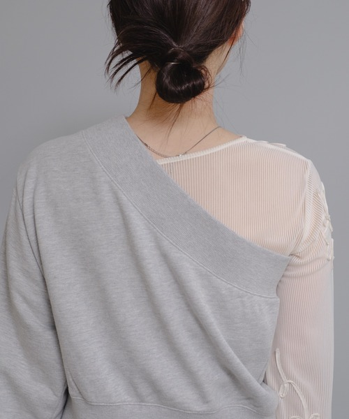 Kastane(カスタネ)の「【2024SSカタログ掲載】ワンショルダースウェット(スウェット・レディース・ピンク/グレー/アイボリー・FREE)」の14枚目の写真
