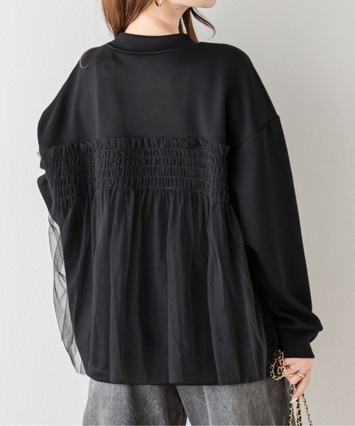 AMELY(エミリー)の「チュールドッキングプルオーバー(シャツ/ブラウス・レディース・ブラック/グレイッシュベージュ/ホワイト・フリー)」の15枚目の写真