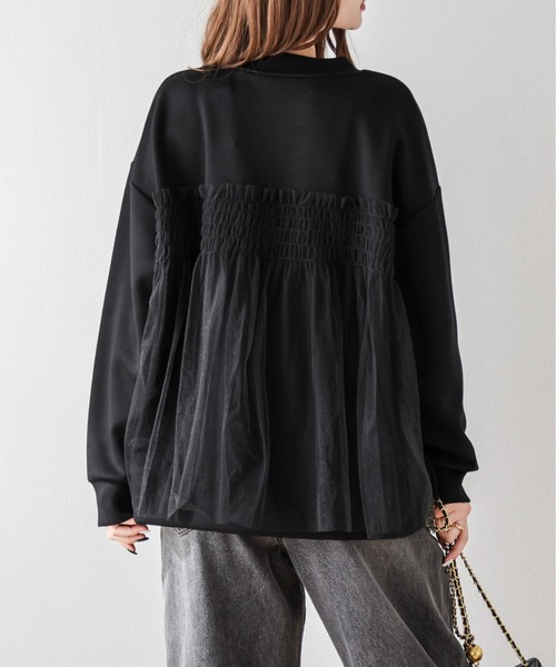 AMELY(エミリー)の「チュールドッキングプルオーバー(シャツ/ブラウス・レディース・ブラック/グレイッシュベージュ/ホワイト・フリー)」の16枚目の写真
