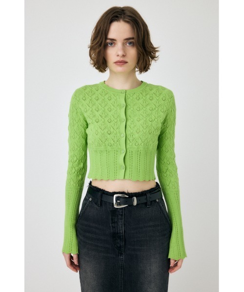 MOUSSY(マウジー)の「CROCHET KNIT CROPPED カーディガン(カーディガン/ボレロ・レディース・ライトグリーン/ダークブラウン/アイボリー・FREE)」の16枚目の写真