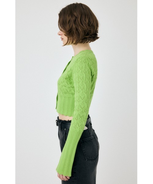 MOUSSY(マウジー)の「CROCHET KNIT CROPPED カーディガン(カーディガン/ボレロ・レディース・ライトグリーン/ダークブラウン/アイボリー・FREE)」の17枚目の写真