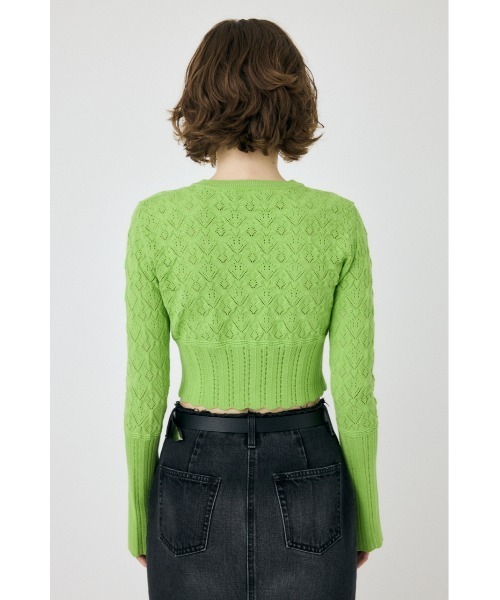MOUSSY(マウジー)の「CROCHET KNIT CROPPED カーディガン(カーディガン/ボレロ・レディース・ライトグリーン/ダークブラウン/アイボリー・FREE)」の18枚目の写真