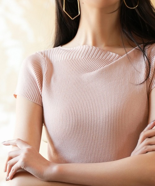 SAISON DE PAPILLON（セゾンドパピヨン）の「【サマーニット】レギュラーネックリブニット（ニット/セーター・レディース・アイボリー/ミント/ベージュ/ブラック/ピンク/ラベンダー/グレー/ブルー・M/S）」の13枚目の写真