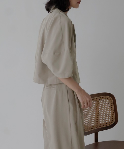 コクーンスリーブショートジャケット（テーラードジャケット）｜hellam