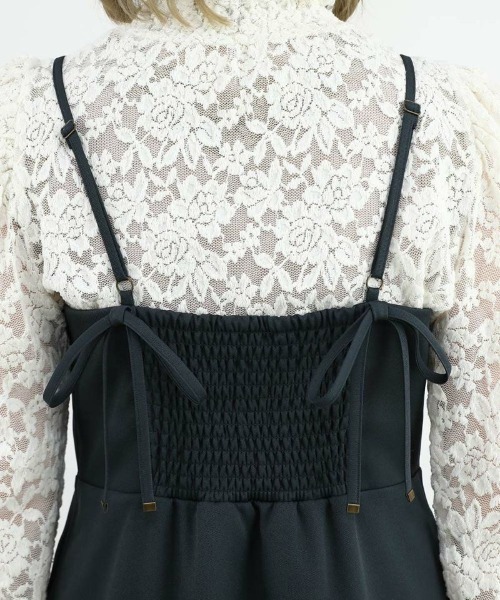 F i.n.t（フィント）の「ダブルリボンマーメイドキャミワンピース/fint（ワンピース・レディース・チャコール/ラベンダー・FREE）」の6枚目の写真