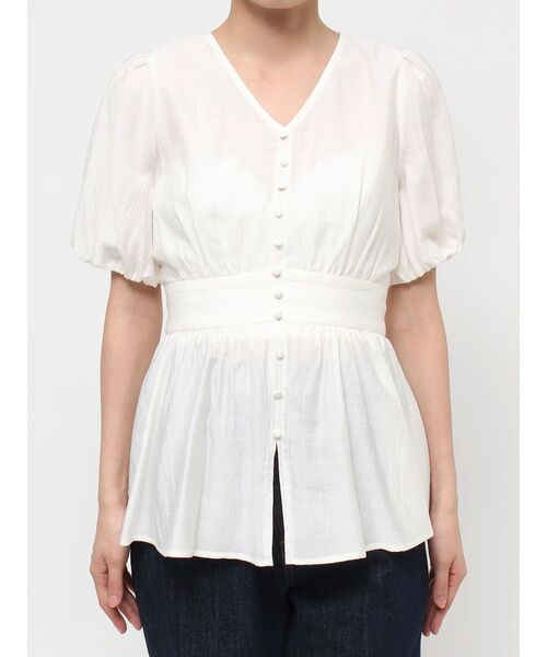 LAGUNAMOON（ラグナムーン）の「テクスチャーウエストマークブラウス（シャツ/ブラウス・レディース・ホワイト/ミント・FREE）」の8枚目の写真