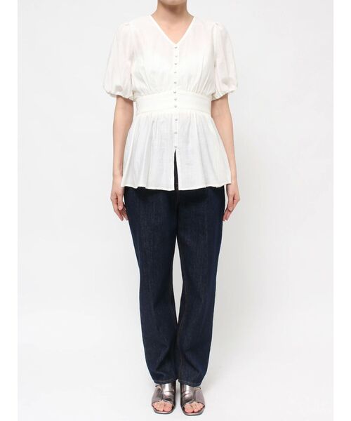 LAGUNAMOON（ラグナムーン）の「テクスチャーウエストマークブラウス（シャツ/ブラウス・レディース・ホワイト/ミント・FREE）」の12枚目の写真