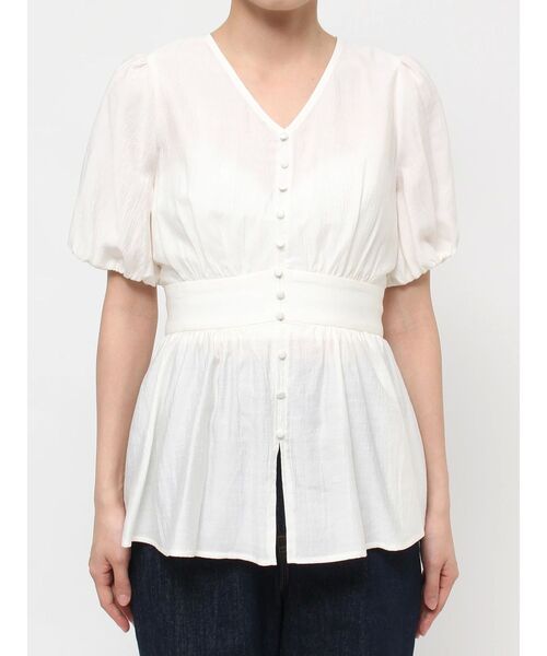 LAGUNAMOON（ラグナムーン）の「テクスチャーウエストマークブラウス（シャツ/ブラウス・レディース・ホワイト/ミント・FREE）」の18枚目の写真