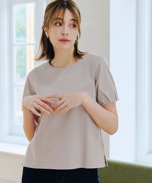 Tiaclasse（ティアクラッセ）の「「あまラク」タックパフスリーブカットソートップス（Tシャツ/カットソー・レディース・ネイビー/ピンク系その他/ブルー/グレー系その他・M/L）」の2枚目の写真