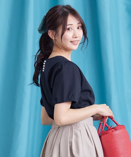 Tiaclasse（ティアクラッセ）の「「あまラク」タックパフスリーブカットソートップス（Tシャツ/カットソー・レディース・ネイビー/ピンク系その他/ブルー/グレー系その他・M/L）」の21枚目の写真