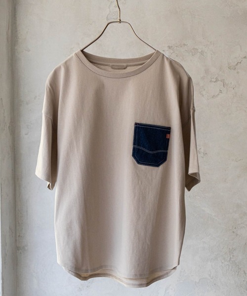 EDWIN(エドウィン)の「C17 DENIMPOCKET ROUND TEE cotton100(Tシャツ/カットソー・レディース・ホワイト/ベージュ/ブラック/ホワイト系その他・L/M)」の4枚目の写真