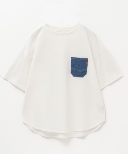 EDWIN(エドウィン)の「C17 DENIMPOCKET ROUND TEE cotton100(Tシャツ/カットソー・レディース・ホワイト/ベージュ/ブラック/ホワイト系その他・L/M)」の5枚目の写真