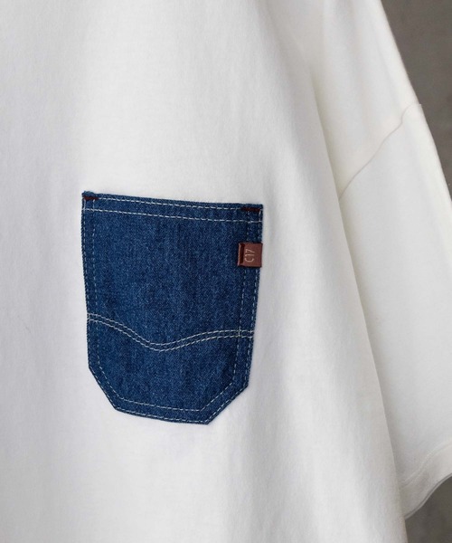 EDWIN(エドウィン)の「C17 DENIMPOCKET ROUND TEE cotton100(Tシャツ/カットソー・レディース・ホワイト/ベージュ/ブラック/ホワイト系その他・L/M)」の6枚目の写真