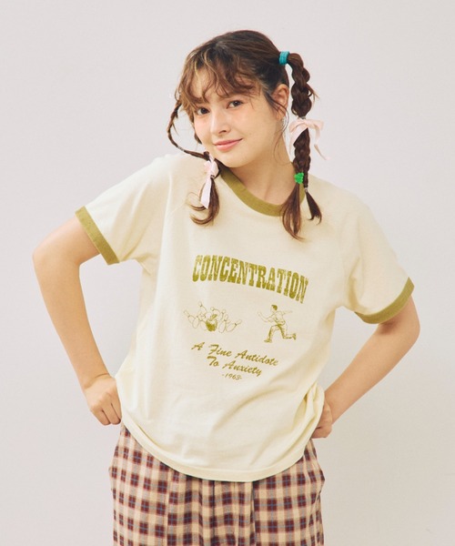 anoco no oheya（アノコノオへヤ）の「bowlin gringer T（Tシャツ/カットソー・レディース・ネイビー/ブラウン/カーキ・FREE）」の2枚目の写真