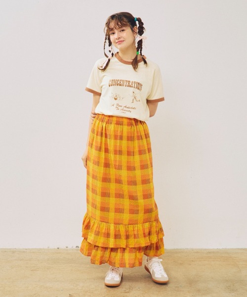 anoco no oheya（アノコノオへヤ）の「bowlin gringer T（Tシャツ/カットソー・レディース・ネイビー/ブラウン/カーキ・FREE）」の9枚目の写真