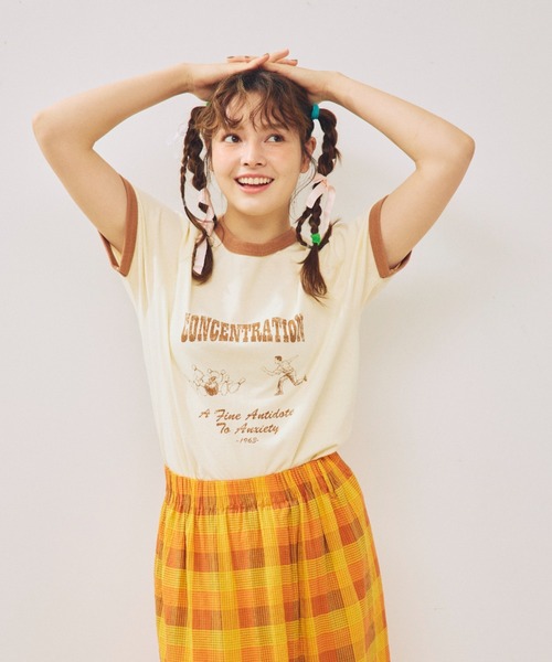 anoco no oheya（アノコノオへヤ）の「bowlin gringer T（Tシャツ/カットソー・レディース・ネイビー/ブラウン/カーキ・FREE）」の6枚目の写真