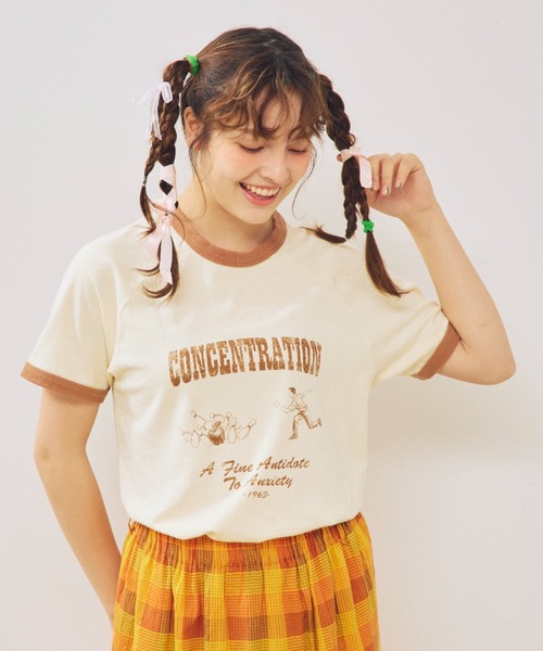 anoco no oheya（アノコノオへヤ）の「bowlin gringer T（Tシャツ/カットソー・レディース・ネイビー/ブラウン/カーキ・FREE）」の7枚目の写真