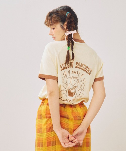 anoco no oheya（アノコノオへヤ）の「bowlin gringer T（Tシャツ/カットソー・レディース・ネイビー/ブラウン/カーキ・FREE）」の8枚目の写真