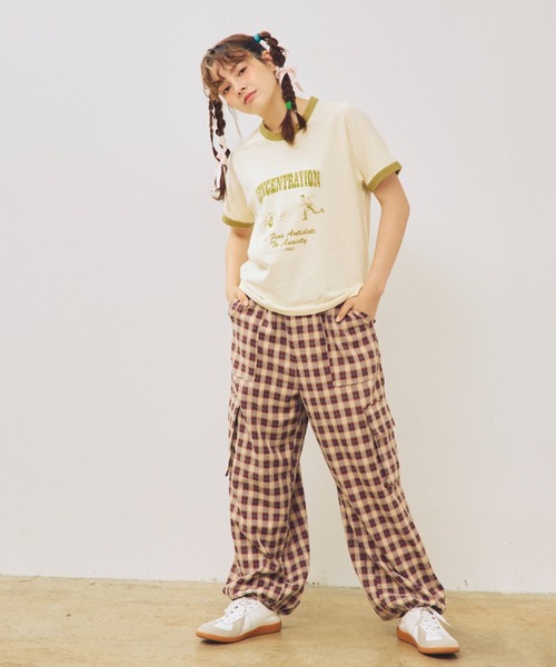 anoco no oheya（アノコノオへヤ）の「bowlin gringer T（Tシャツ/カットソー・レディース・ネイビー/ブラウン/カーキ・FREE）」の14枚目の写真