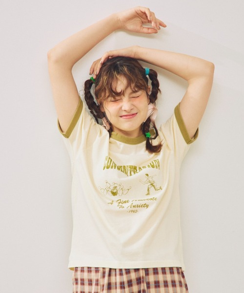 anoco no oheya（アノコノオへヤ）の「bowlin gringer T（Tシャツ/カットソー・レディース・ネイビー/ブラウン/カーキ・FREE）」の12枚目の写真