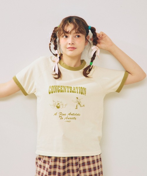 anoco no oheya（アノコノオへヤ）の「bowlin gringer T（Tシャツ/カットソー・レディース・ネイビー/ブラウン/カーキ・FREE）」の13枚目の写真