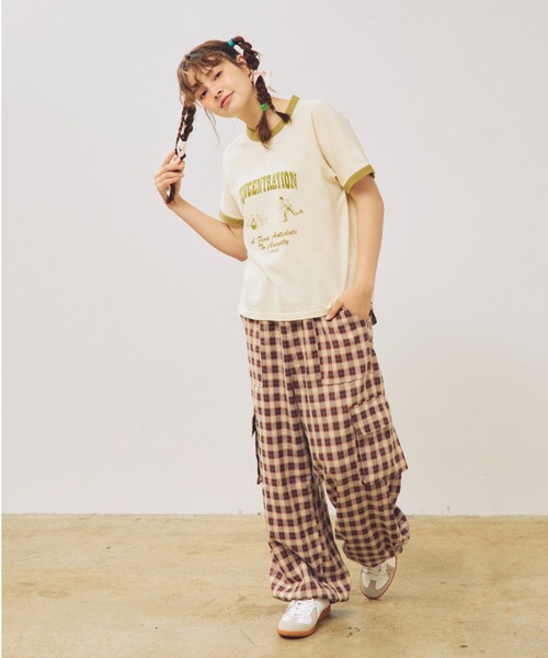 anoco no oheya（アノコノオへヤ）の「bowlin gringer T（Tシャツ/カットソー・レディース・ネイビー/ブラウン/カーキ・FREE）」の17枚目の写真