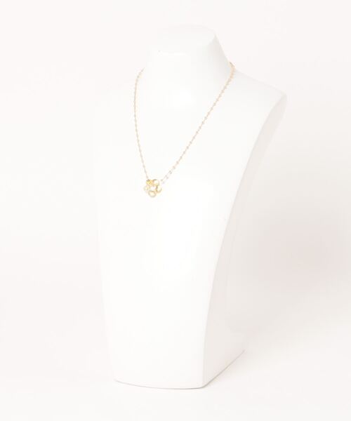 LOWRYS FARM（ローリーズファーム）の「フラワーガラスネックレス 117829（ネックレス・レディース・クリア/イエロー・FREE）」の4枚目の写真