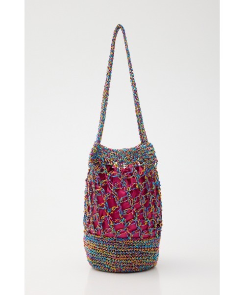 RODEO CROWNS WIDE BOWL（ロデオクラウンズワイドボウル）の「メタリック編み込みバッグ（ハンドバッグ・レディース・ブルー/シルバー/マルチ・FREE）」の12枚目の写真