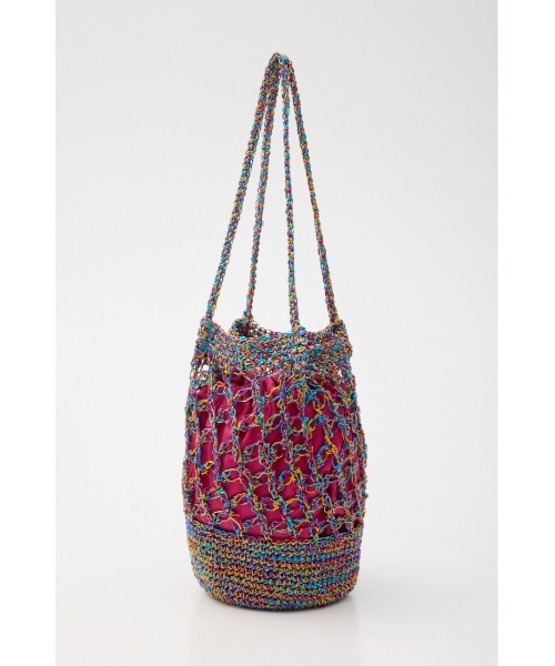 RODEO CROWNS WIDE BOWL（ロデオクラウンズワイドボウル）の「メタリック編み込みバッグ（ハンドバッグ・レディース・ブルー/シルバー/マルチ・FREE）」の13枚目の写真