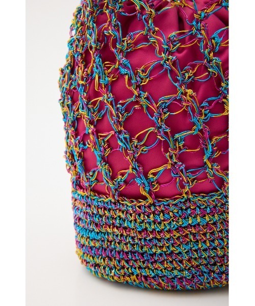 RODEO CROWNS WIDE BOWL（ロデオクラウンズワイドボウル）の「メタリック編み込みバッグ（ハンドバッグ・レディース・ブルー/シルバー/マルチ・FREE）」の22枚目の写真