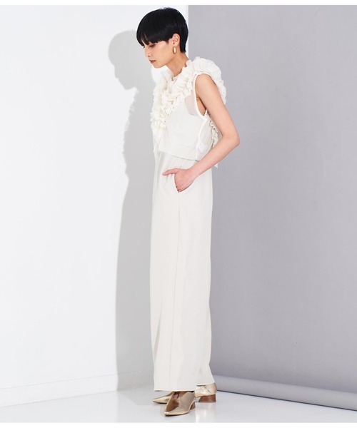 Settimissimo（セッティミッシモ）の「チュールジレ オールインワン セットアップ（つなぎ/オールインワン・レディース・ブラック/ベージュ・FREE）」の7枚目の写真