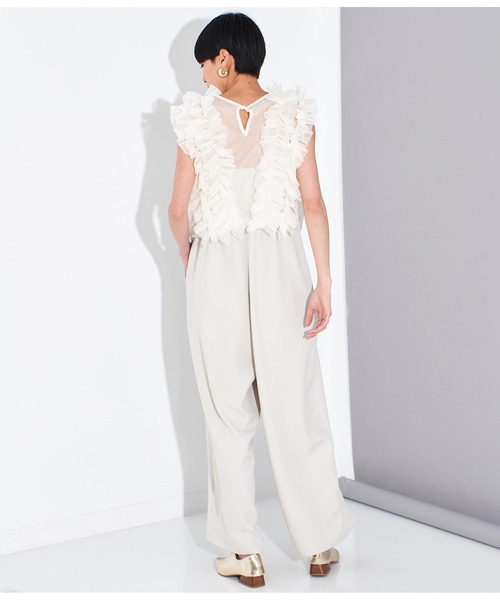 Settimissimo（セッティミッシモ）の「チュールジレ オールインワン セットアップ（つなぎ/オールインワン・レディース・ブラック/ベージュ・FREE）」の6枚目の写真