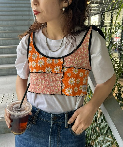 キャミソール カラーネップアルパカニットキャミソール レディース か