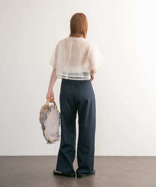 KBF（ケイビーエフ）の「レイヤードシアートップス（Tシャツ/カットソー・レディース・ブルー/オフホワイト/オレンジ・ONE）」の10枚目の写真