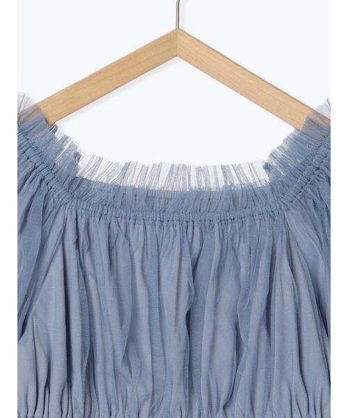 ehka sopo(エヘカソポ)の「ショート丈チュールブラウス(シャツ/ブラウス・レディース・オフホワイト/ブラック/サックスブルー・F)」の12枚目の写真