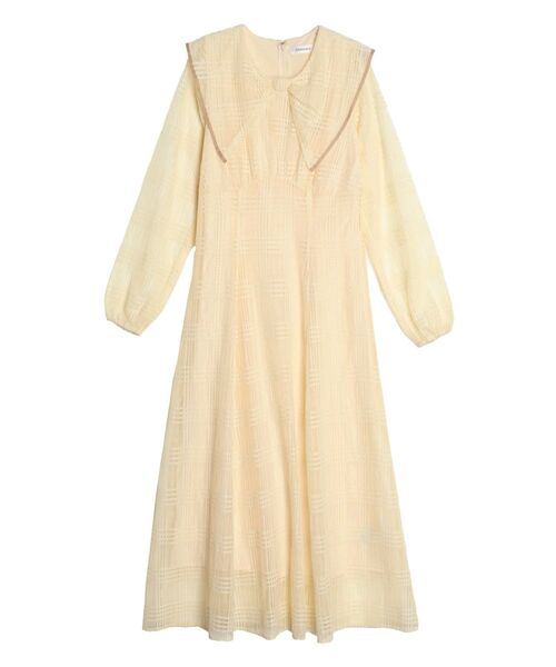 【セール】リボンカラーレースワンピース（ワンピース）｜CALNAMUR（カルナムール）