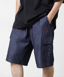 U.S. POLO ASSN.（ユーエスポロアッスン）の「【U.S. POLO ASSN.】ダブルホースマンロゴ刺繍 ツイルカーゴショーツ / ショートパンツ（カーゴパンツ）」
