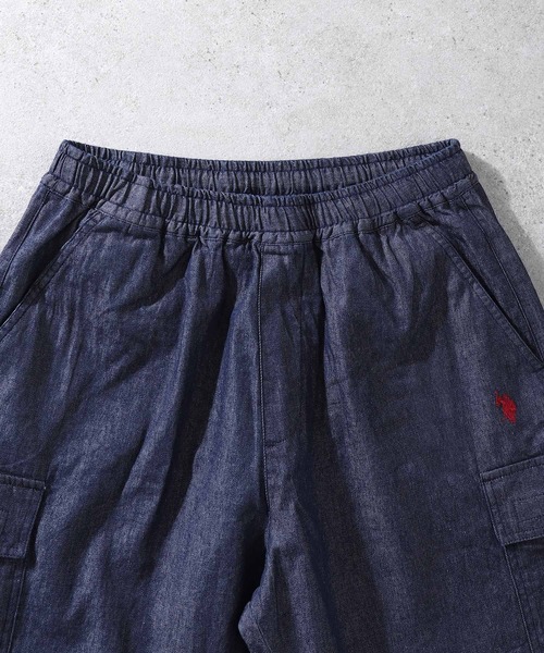 U.S. POLO ASSN.（ユーエスポロアッスン）の「【U.S. POLO ASSN.】ダブルホースマンロゴ刺繍 ツイルカーゴショーツ / ショートパンツ（カーゴパンツ・メンズ・ネイビー/ベージュ/インディゴブルー/ブラック・X-LARGE/LARGE/MEDIUM）」の5枚目の写真