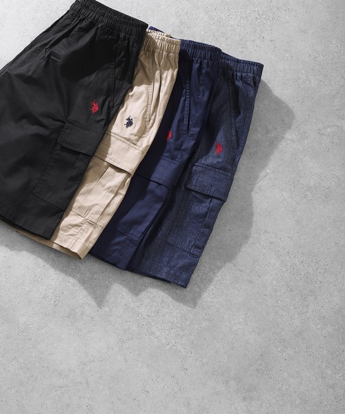 U.S. POLO ASSN.（ユーエスポロアッスン）の「【U.S. POLO ASSN.】ダブルホースマンロゴ刺繍 ツイルカーゴショーツ / ショートパンツ（カーゴパンツ・メンズ・ネイビー/ベージュ/インディゴブルー/ブラック・X-LARGE/LARGE/MEDIUM）」の15枚目の写真